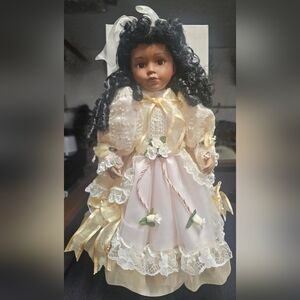 Vintage Chatelaine African American Porcelain Doll / In Box